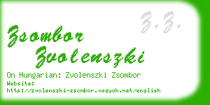 zsombor zvolenszki business card